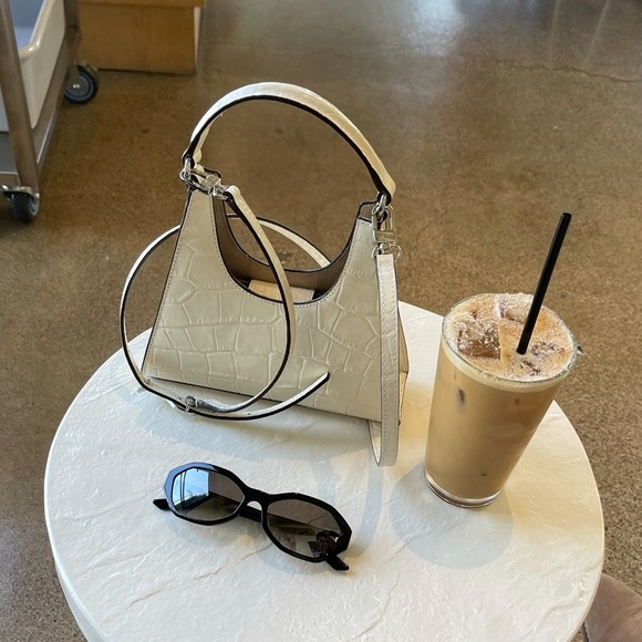 STAUD Mini Croc Embossed Leather Hobo Bag - Picture 2 of 11